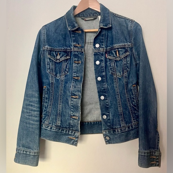 Vintage 90s Levi’s Women’s Small Denim Jacket Western Cowgirl Medium Dark Wash - Picture 1 of 14